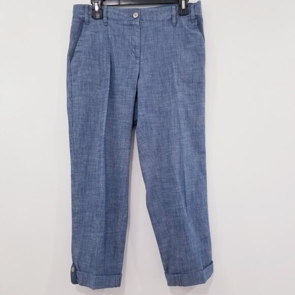Talbots Blue Denim Mid rise Cropped Pants - Picture 1 of 12